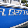 Brushed Chrome Boat Registration Numbers and Letters Sport Series Domed Finish Custom