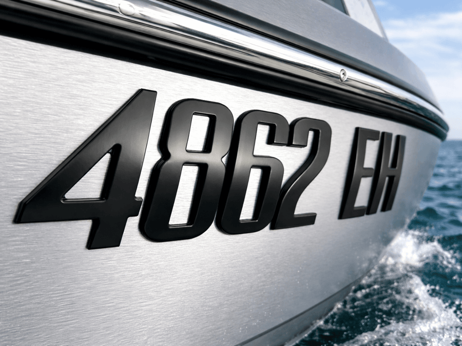 Boat Numbers Boat & Jet Ski Registration Numbers Raised Black Marine Emblem Pro – 3D ...