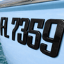 black raised 3D boat registration numbers raised emblem letters