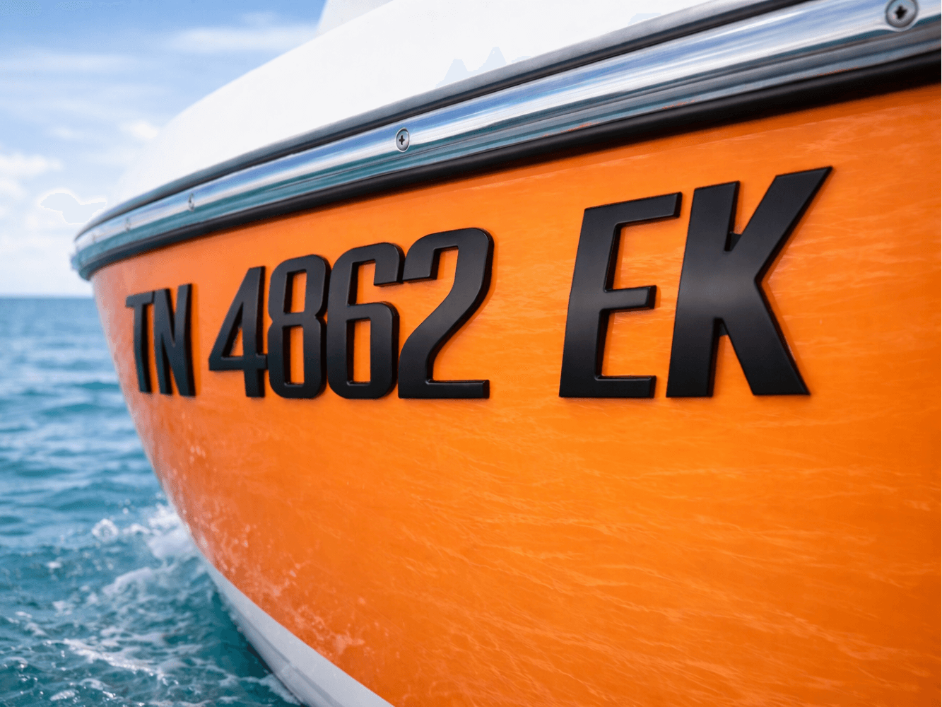 black raised 3D boat registration numbers – 3D Lettering | Domed ...