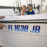 Boat Registration Decals | Domed Boat Registration Numbers | Sleek Blue Shade Custom