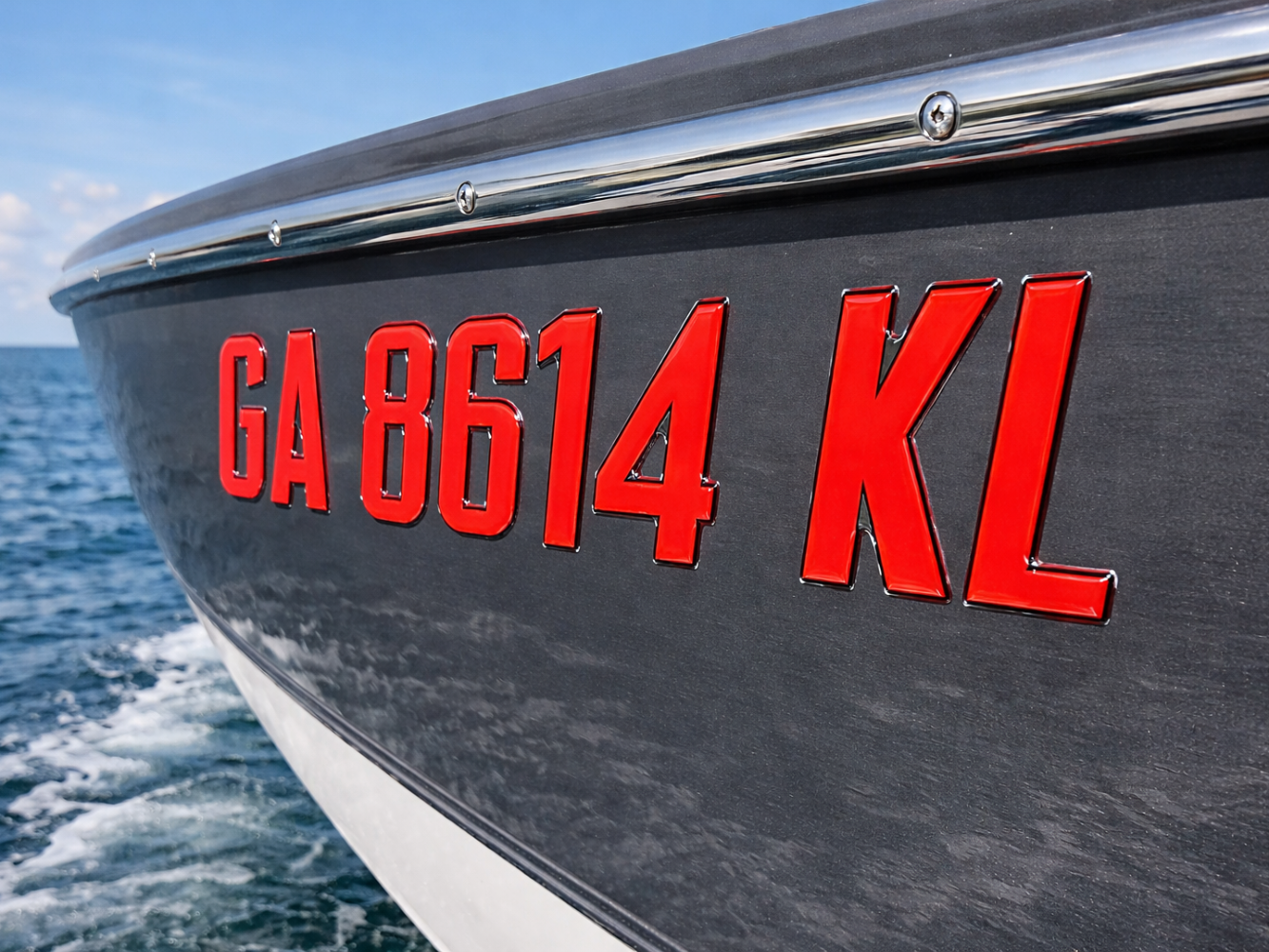 Boat Numbers Boat Registration Decals | Domed Boat Registration Numbers – 3D ...