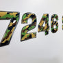 Camouflage Style Raised Domed Boat Lettering Custom