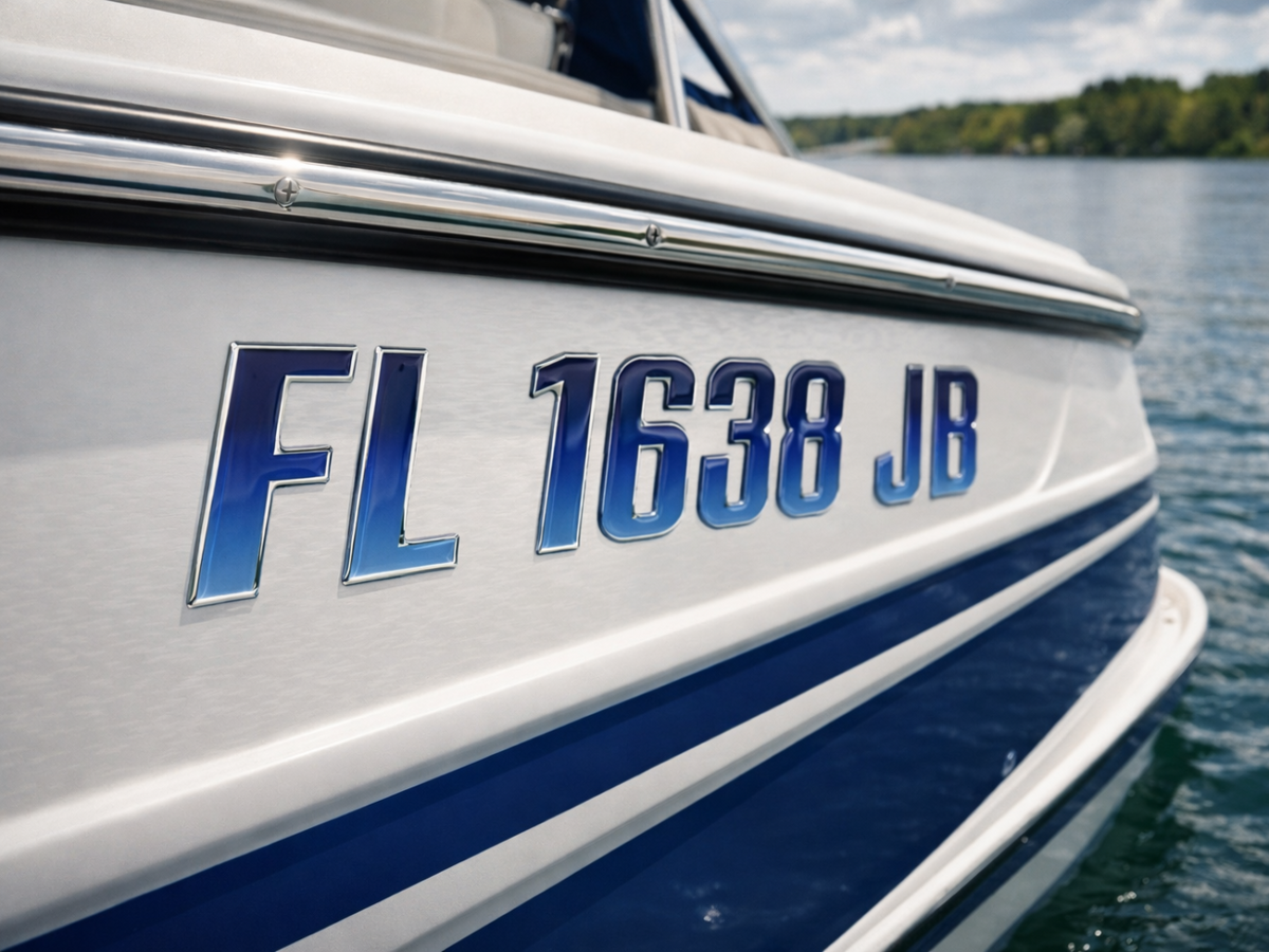 Boat Registration Decals Domed Boat Registration Numbers – 3D Lettering ...