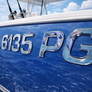 Surf Series Plain Chrome | Boat Registration Numbers Peel and Stick – Raised 3D Domed Letters