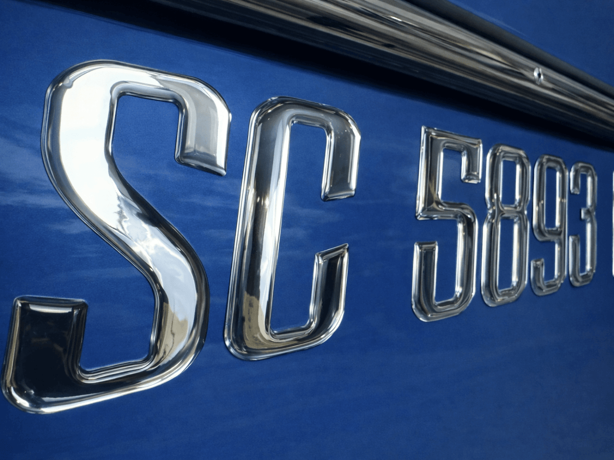 Chrome Boat Registration Numbers – 3D Raised Marine Decals – 3D ...
