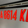Boat Registration Decals | Domed Boat Registration Numbers | Sleek Red Custom