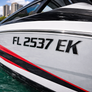 Sport Series Black Center Chrome Outline | Boat License Number Decals – 3 Inch Raised 3D Boat Registration Numbers for Boats & Jet Skis | Marine-Grade Waterproof Custom Boat Numbers