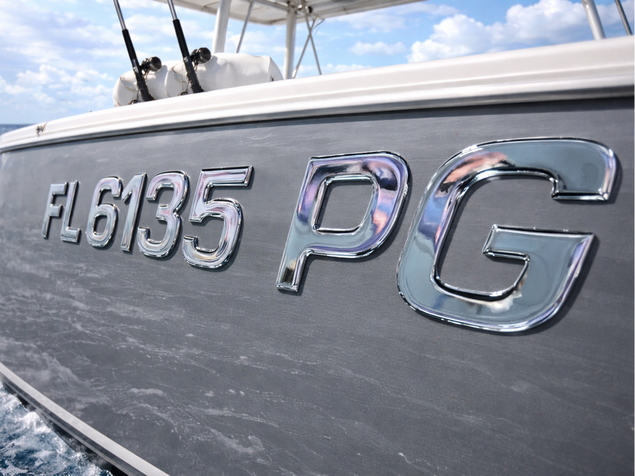Surf Series Plain Chrome | Boat Registration Numbers Peel and Stick ...