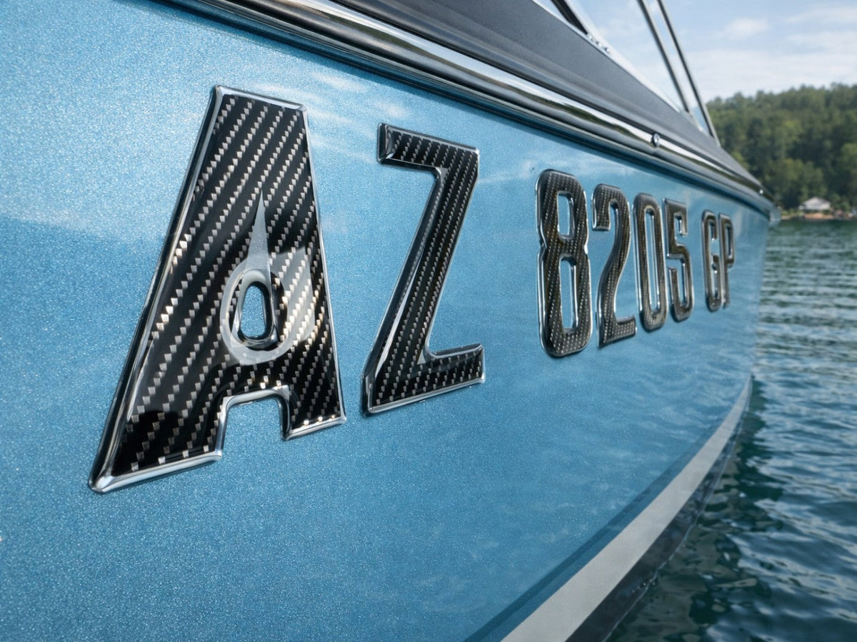 Raised 3D Boat Registration Numbers – Chrome Finish | Weatherproof – 3D ...