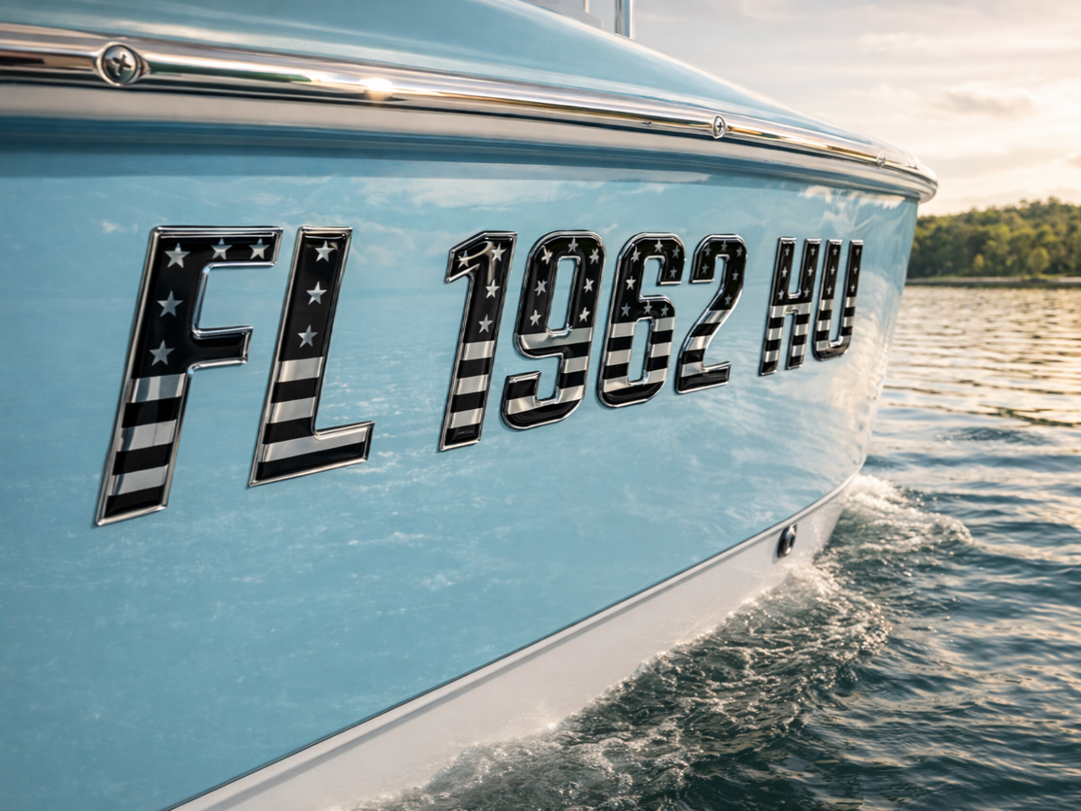 domed boat registration numbers | Raised Decals 16 PCS – 3D Lettering ...