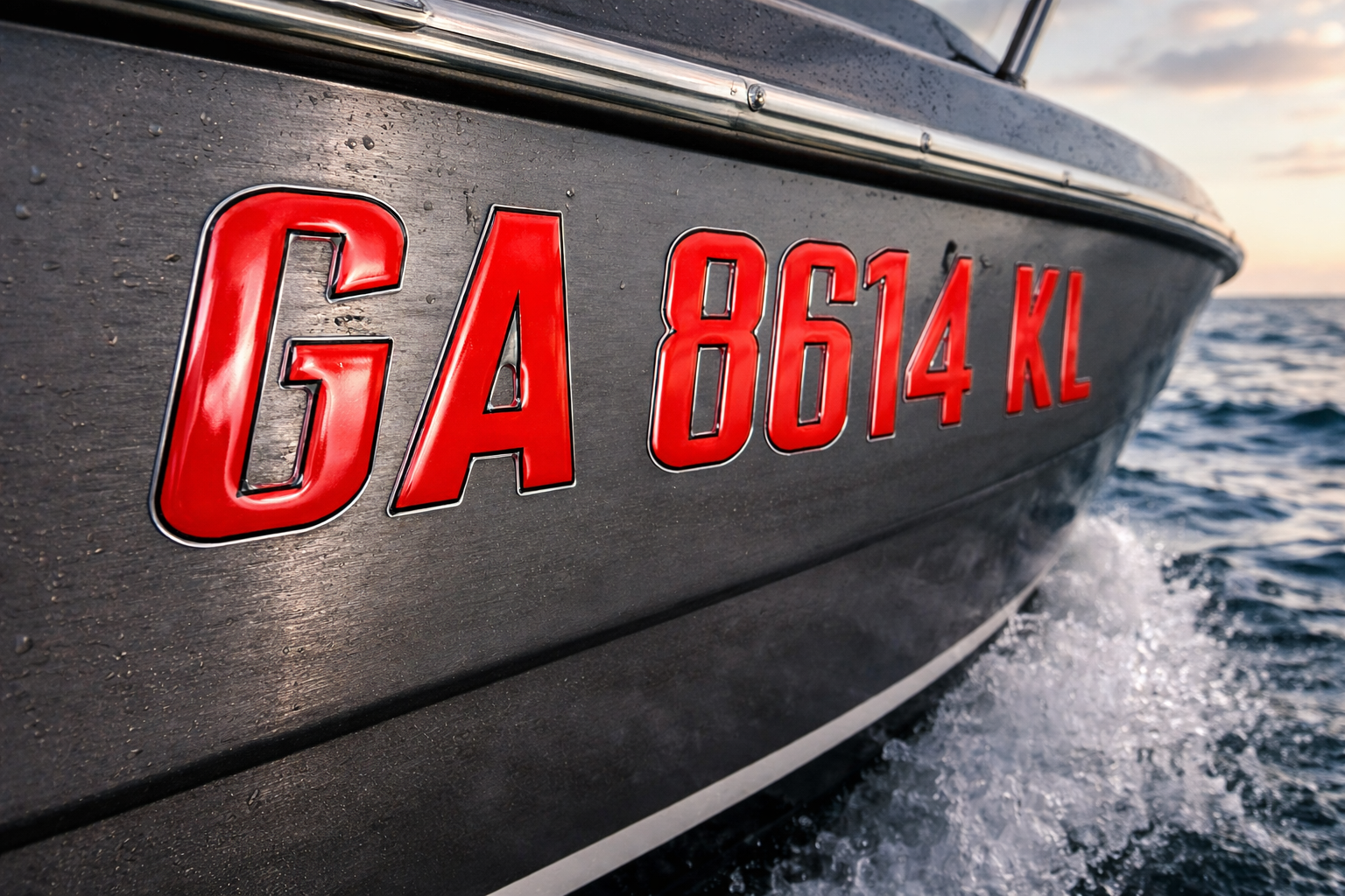 Boat Numbers Boat Registration Decals | Domed Boat Registration Numbers – 3D ...