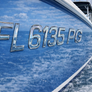 Surf Series Plain Chrome | Boat Registration Numbers Peel and Stick – Raised 3D Domed Letters