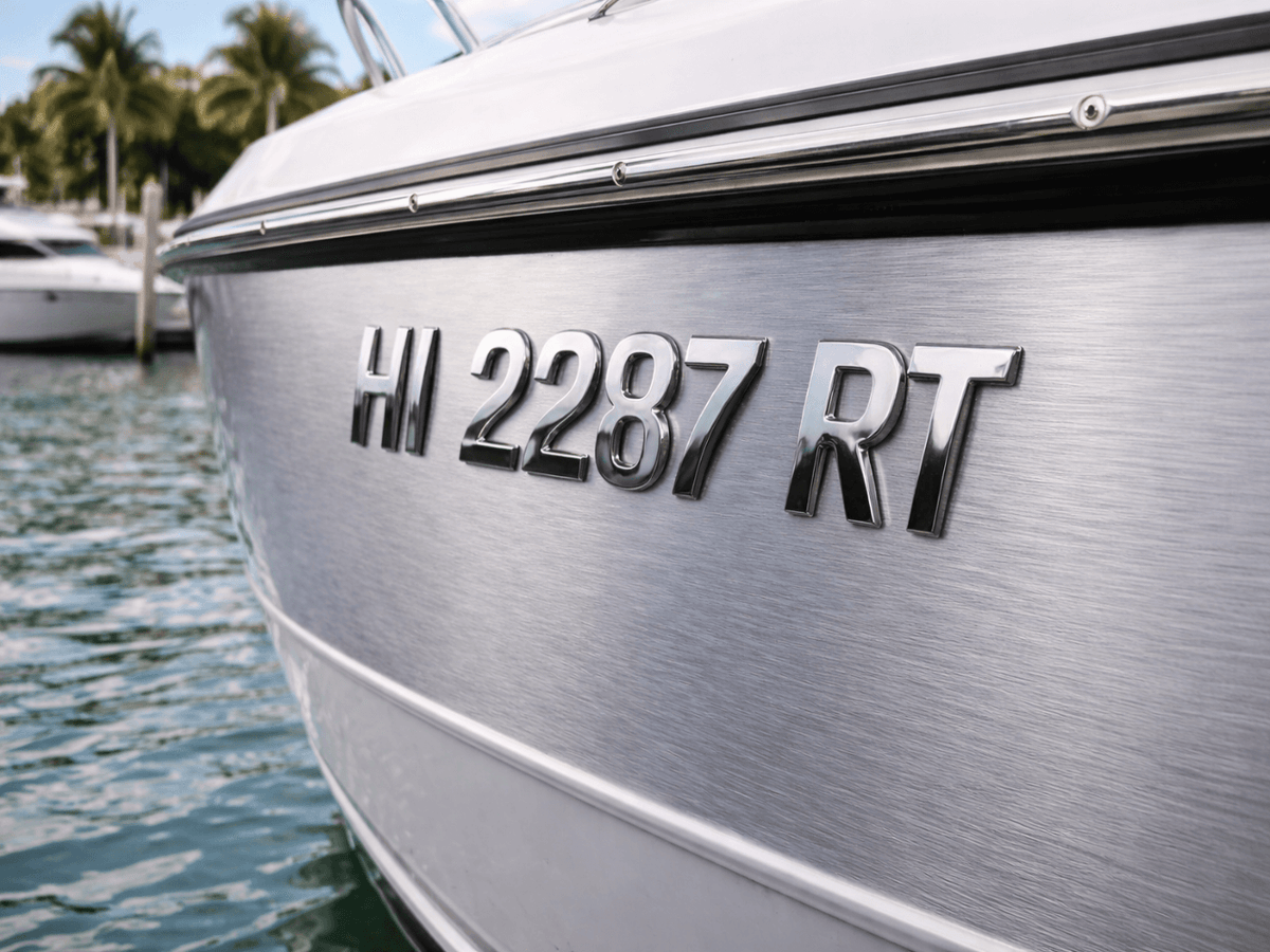 Boat Registration Numbers & Letters | 3D Chrome Marine Decals – 3D ...
