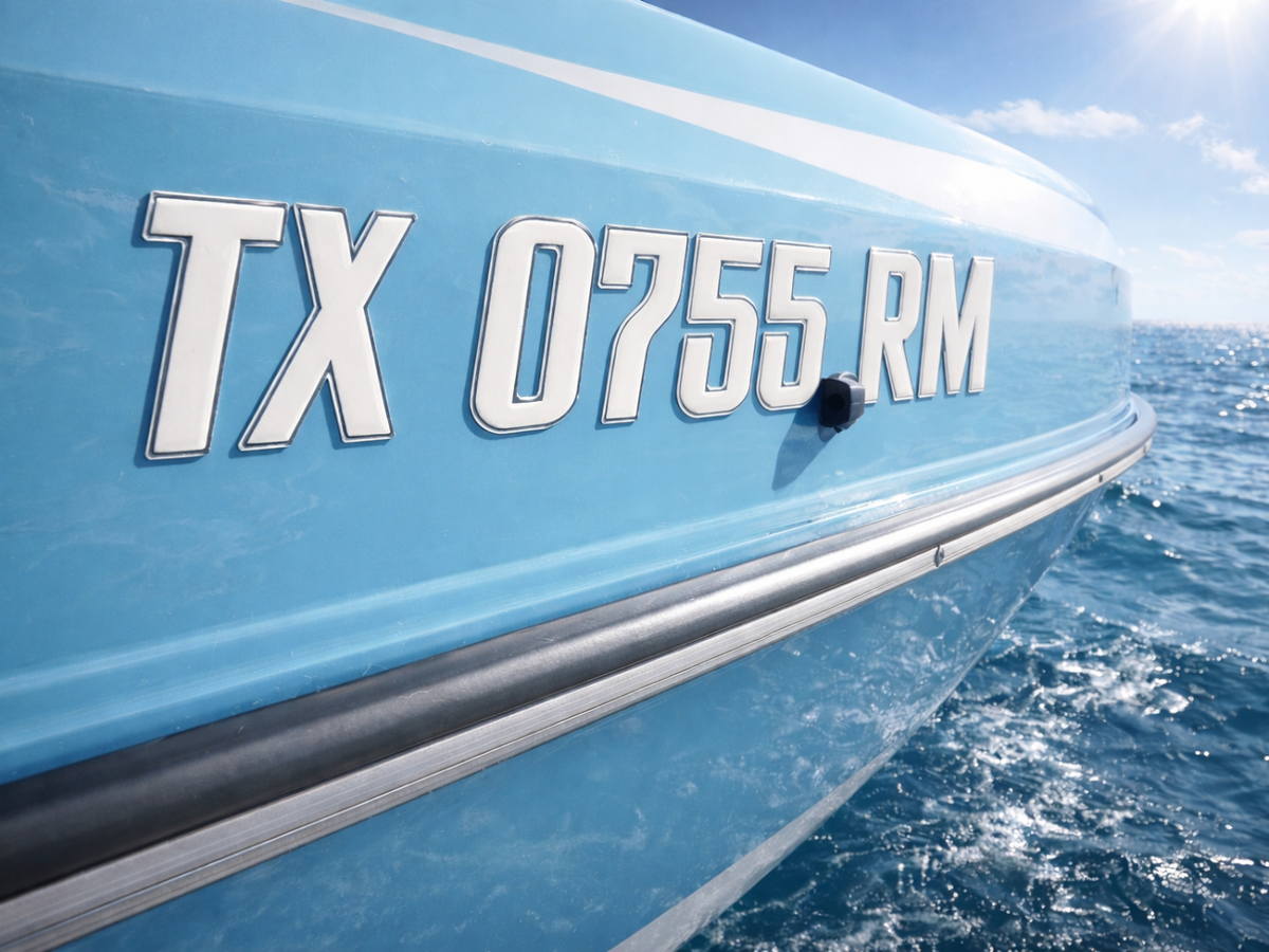 Premium 3D Domed Boat Registration Numbers – Chrome & White | Marine-G ...