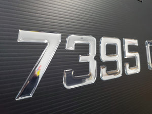 Master Series Domed Lettering Boat Registration Numbers Plain Chrome Custom