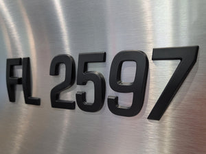 Modern Matt Black Emblem For Boats & Jet Ski Registration Numbers Custom