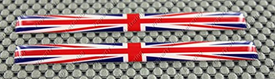 England Union Jack Flag Raised Clear Domed Lens Decal Set 4" x 0.5"