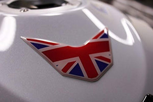 England UK Union Jack Flag Triumph Raised Clear Domed Lens Decal V Shape