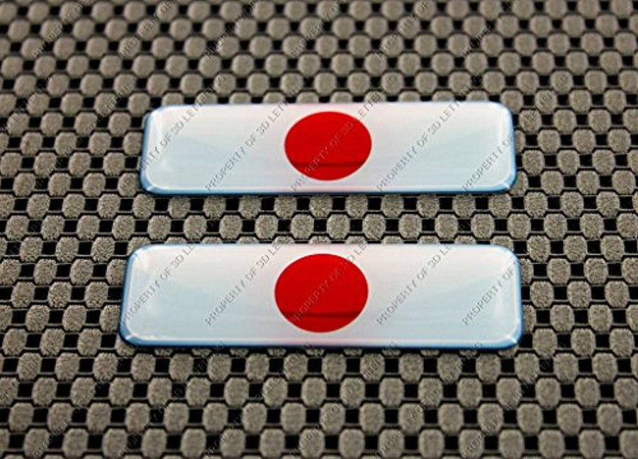 Japan  日本  Flag Clear Lens Raised Decal Set