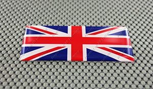 England UK Union Jack Flag Raised Clear Domed Lens Decal 4" x 2"