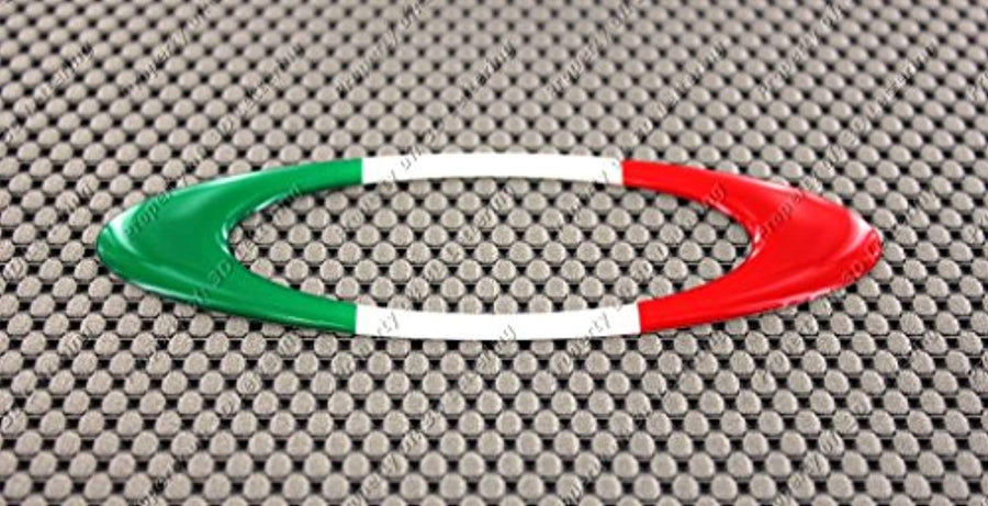 Italy Flag Raised Clear Domed Lens Decal Oval 4.95"x 1.75"