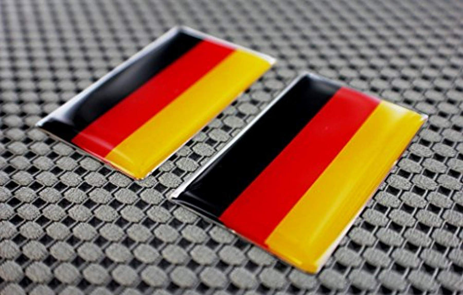 Germany Flag Raised Clear Domed Lens Decal Set 2"x 1.2"