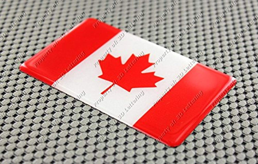 Canada Flag Raised Clear Domed Lens Decal 4"x 2.5"