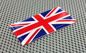 England UK Union Jack Flag Raised Clear Domed Lens Decal 4" x 2"