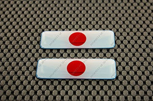 Japan  日本  Flag Clear Lens Raised Decal Set