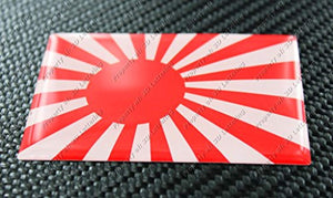 Japan Rising Sun Flag Raised Clear Domed Lens Decal  旭日旗