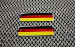 Germany Flag Raised Clear Domed Lens Decal Set 2.3"x 0.73"