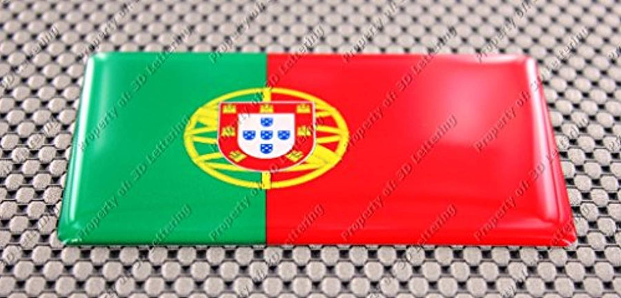 Portugal Flag Raised Clear Domed Lens Decal