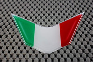 Italy Flag Chrome Outline Raised Clear Domed Lens Decal V Emblem