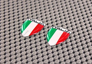 Italy Italia Flag Raised Clear Domed Lens Decal Mini Set 1.08"x 0.8"