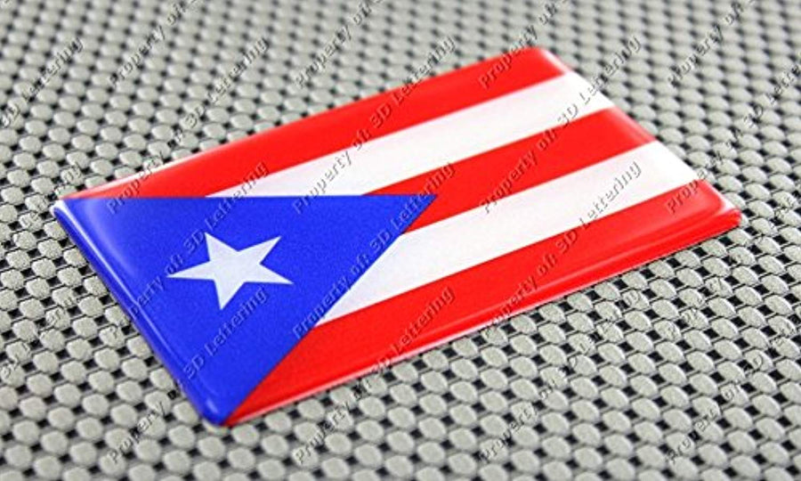 Puerto Rico Flag Raised Clear Domed Lens Decal