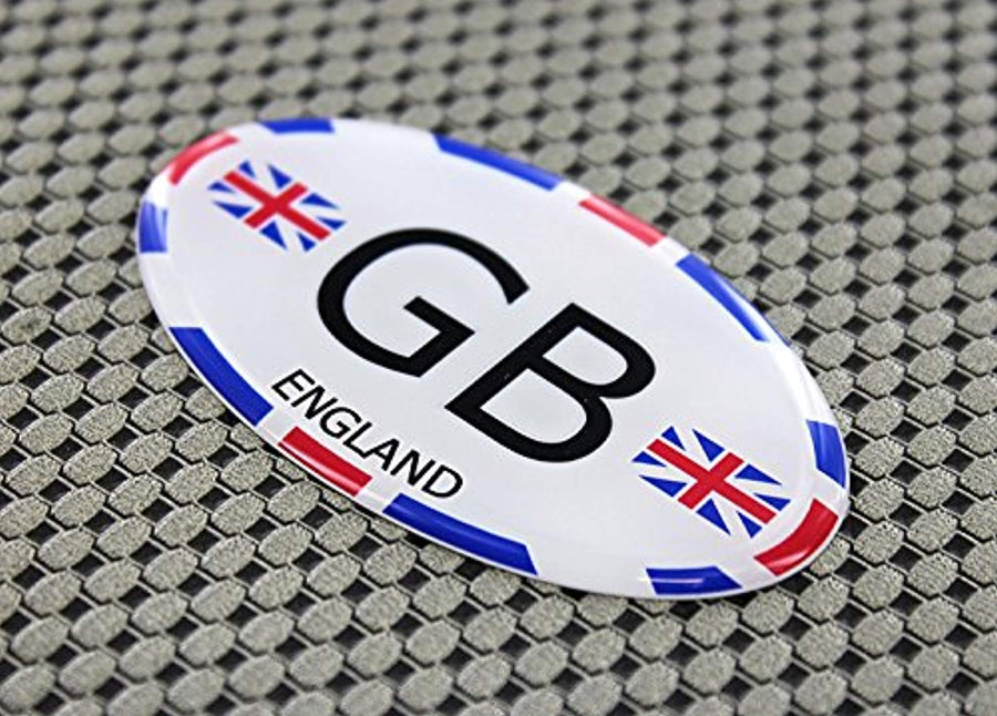 England Great Britain Raised Clear Domed Lens Decal Oval 3" x 1.75"