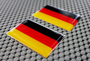 Germany Flag Raised Clear Domed Lens Decal Set 2"x 1.2"