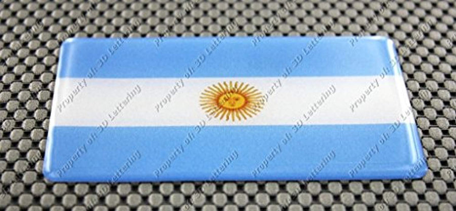 Argentina Flag Raised Clear Domed Lens Decal