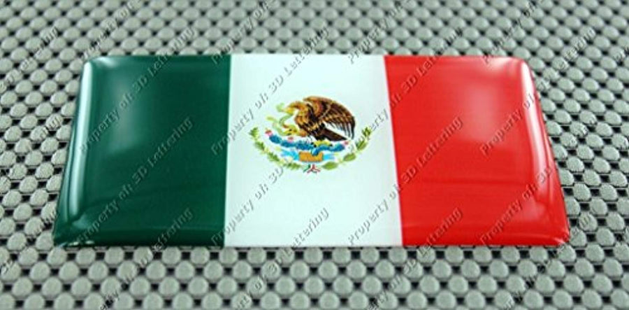 Mexico Estados Unidos Mexicanos Flag Raised Clear Domed Lens Decal