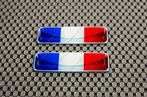 France Flag Raised Clear Domed Lens Decal Set 2.3"x 0.73"