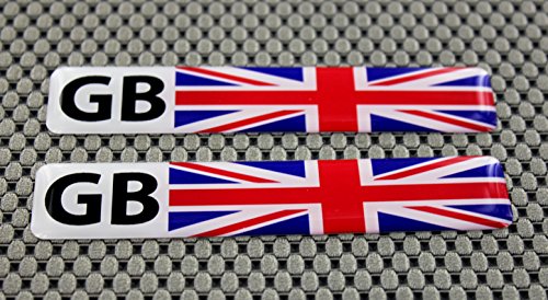 England Union Jack Flag Raised Clear Domed Lens Decal Set 4"x 1"