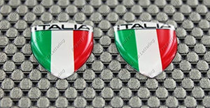 Italy Italia Flag Raised Clear Domed Lens Decal Mini Set 1.08"x 0.8"