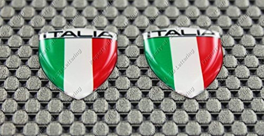 Italy Italia Flag Raised Clear Domed Lens Decal Mini Set 1.08"x 0.8"