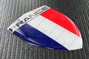 France Flag Raised Clear Domed Lens Decal 3.13"x 4.33"