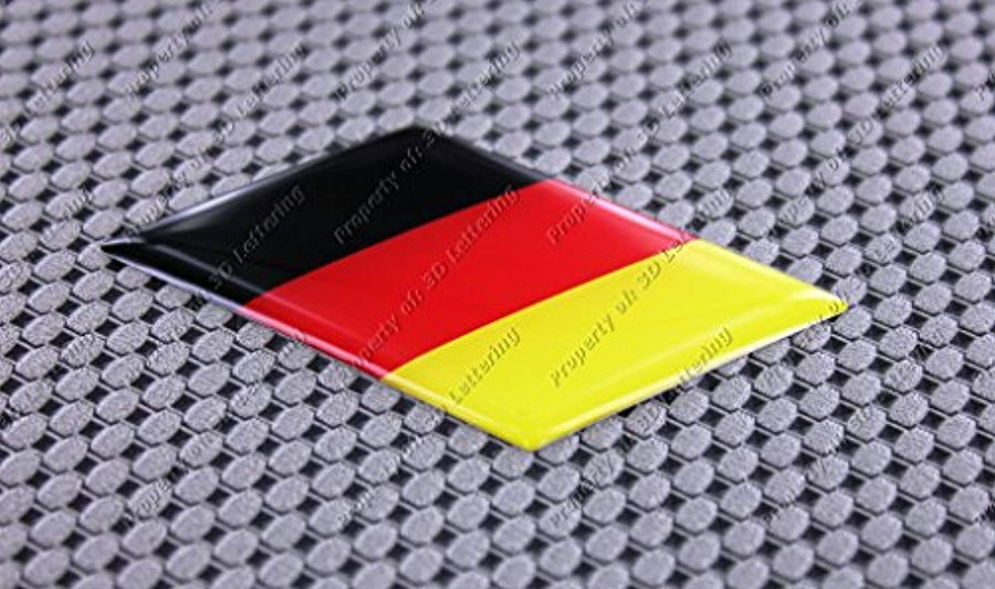 Germany Flag Raised Clear Domed Lens Decal Slanted 3"x 1.5"