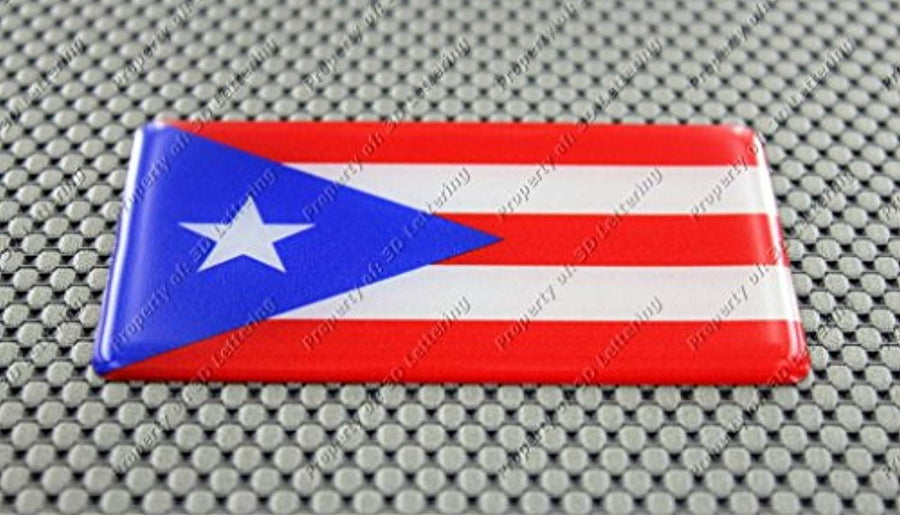 Puerto Rico Flag Raised Clear Domed Lens Decal