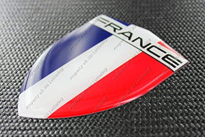 France Flag Raised Clear Domed Lens Decal 3.13"x 4.33"