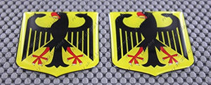 Germany Flag Crest Raised Clear Domed Lens Decal 2"x 2.36"