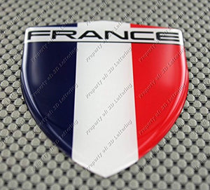 France Flag Raised Clear Domed Lens Decal 3.13"x 4.33"